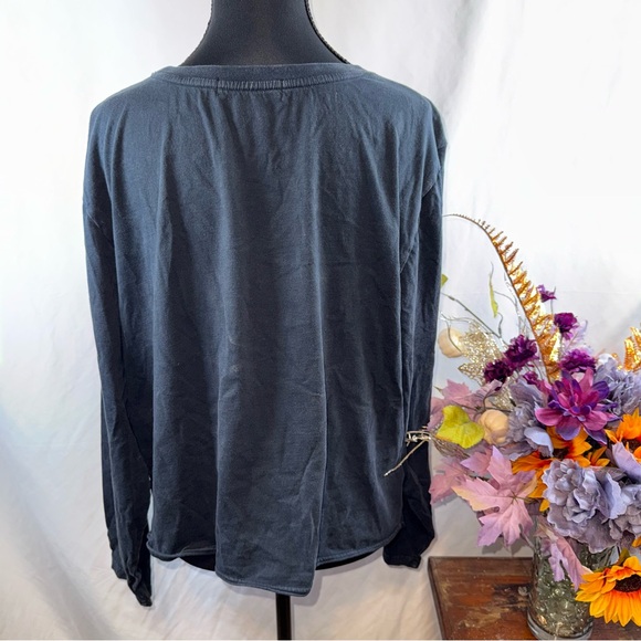 Rock & Roll Denim XL Black Bandana Paisley Graphic Long Sleeve Top - Picture 4 of 10